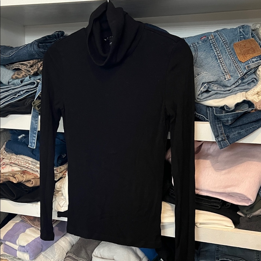 Sanctuary Black Ribbed Turtle Neck Sweater